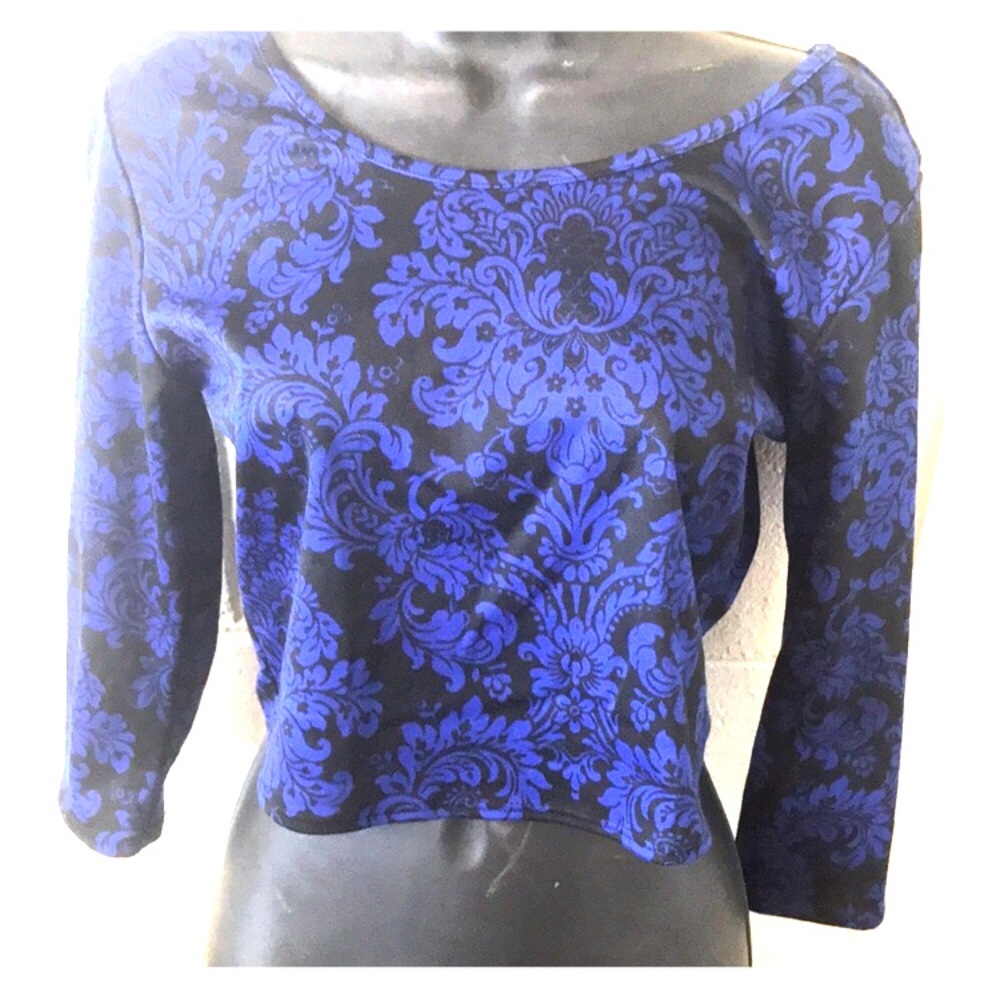 Juniors crop top damask by mine NWT